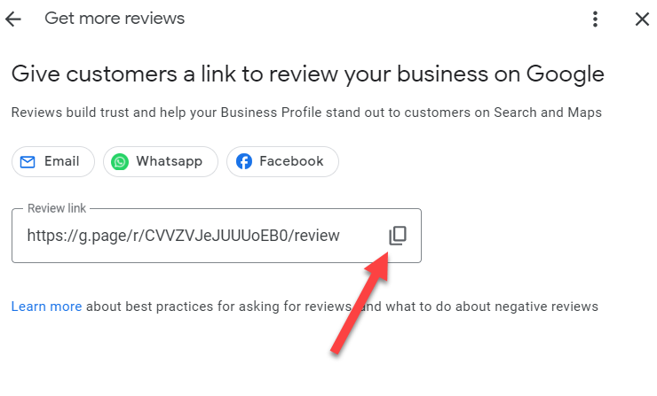 How to get a google review link 